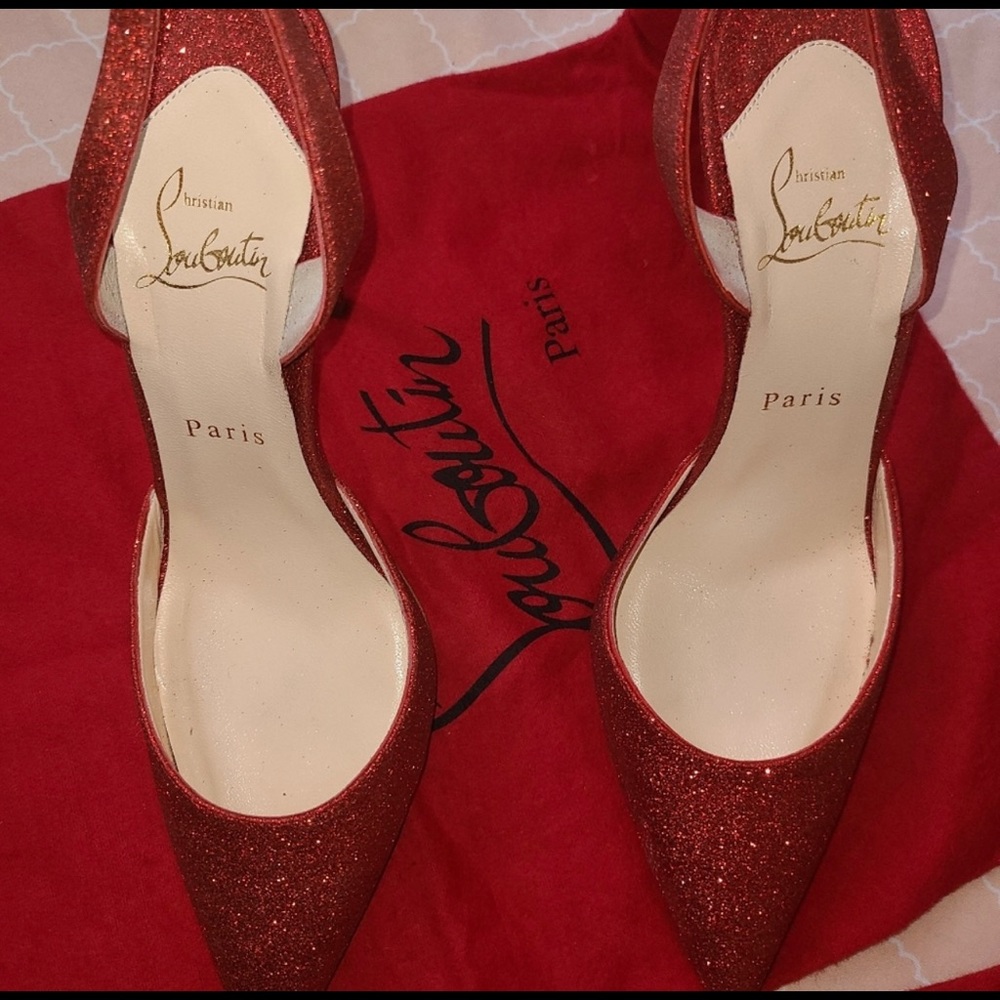 Christian Louboutin Red Glitter Heel